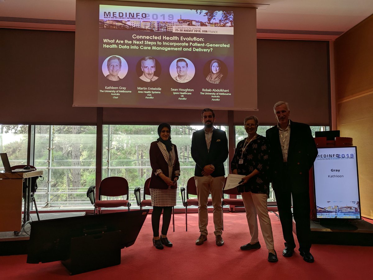 ment1610's tweet photo. Took part in great panel #MedInfo2019 with Robab Abodolkhani @HABIC_UOM and Sean Houghton @Ipsos 'Next steps to incorporate PGHD into care management and delivery' covering patient, provider, data, systems and quality aspects. Working to implement these concepts @MarshallMedical https://t.co/jNn1ri0FSZ