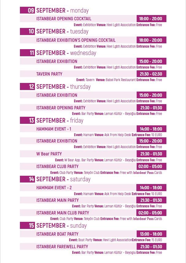 ISTANBEAR 2019 -PROGRAM
#istanbear #istanbear2019
#istanbearfestival