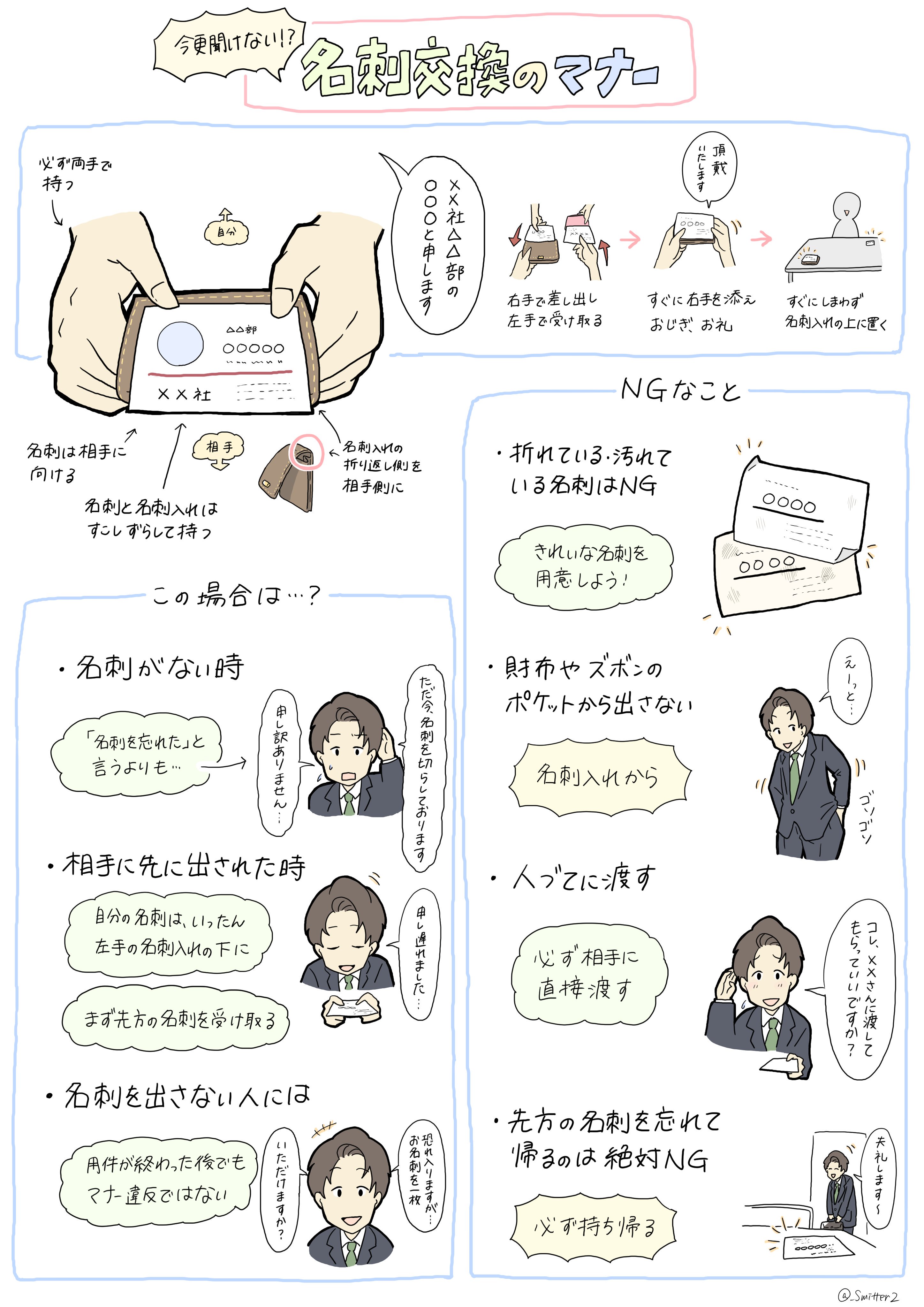 Twitter 上的 パーソル Persol 知っておこう ビジネスマナー 名刺交換編 画 すれみ Smitter2 さん ビジネス マナー イラスト T Co Vbg6wxjc4n Twitter