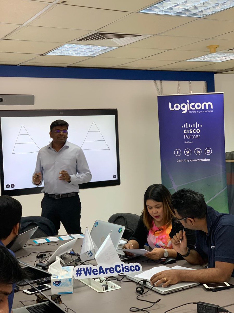 KatrinaPitogo's tweet image. #HappeningNow: @LogicomDisti Cisco UAE Internal Team is having a session on New #Cisco Initiatives.
The session is delivered by Logicom Cisco Business Unit Manager Prakash Devaraj.
To make it interactive & fun, we run a quiz competition between team members.