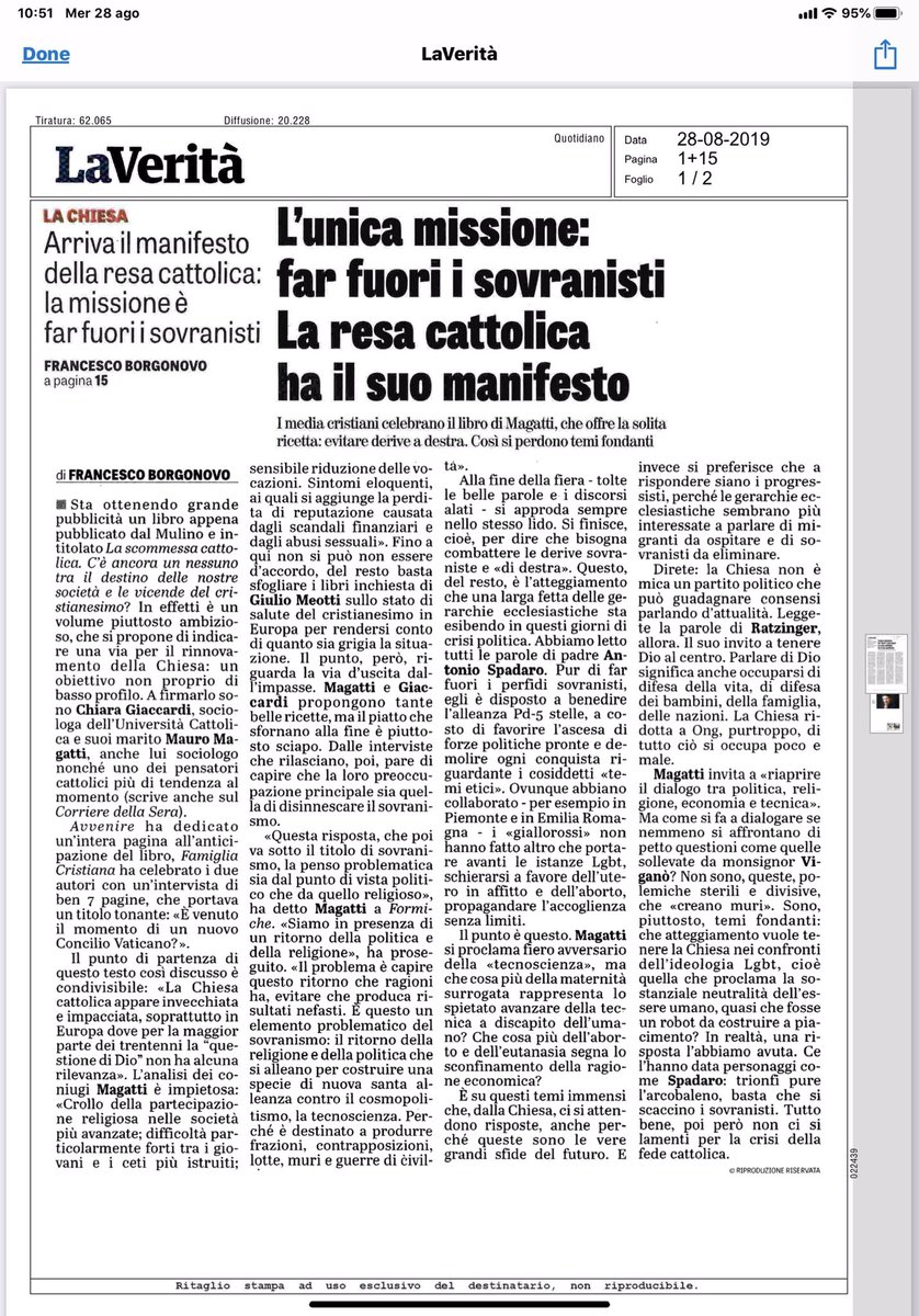 mauromagatti's tweet photo. #Laverita (!) ci onora di una stroncatura.
Sarebbe bello che chi scrive  di un libro avesse almeno il buon gusto di leggerlo. #FakeNews https://t.co/7Iy68DBdXv