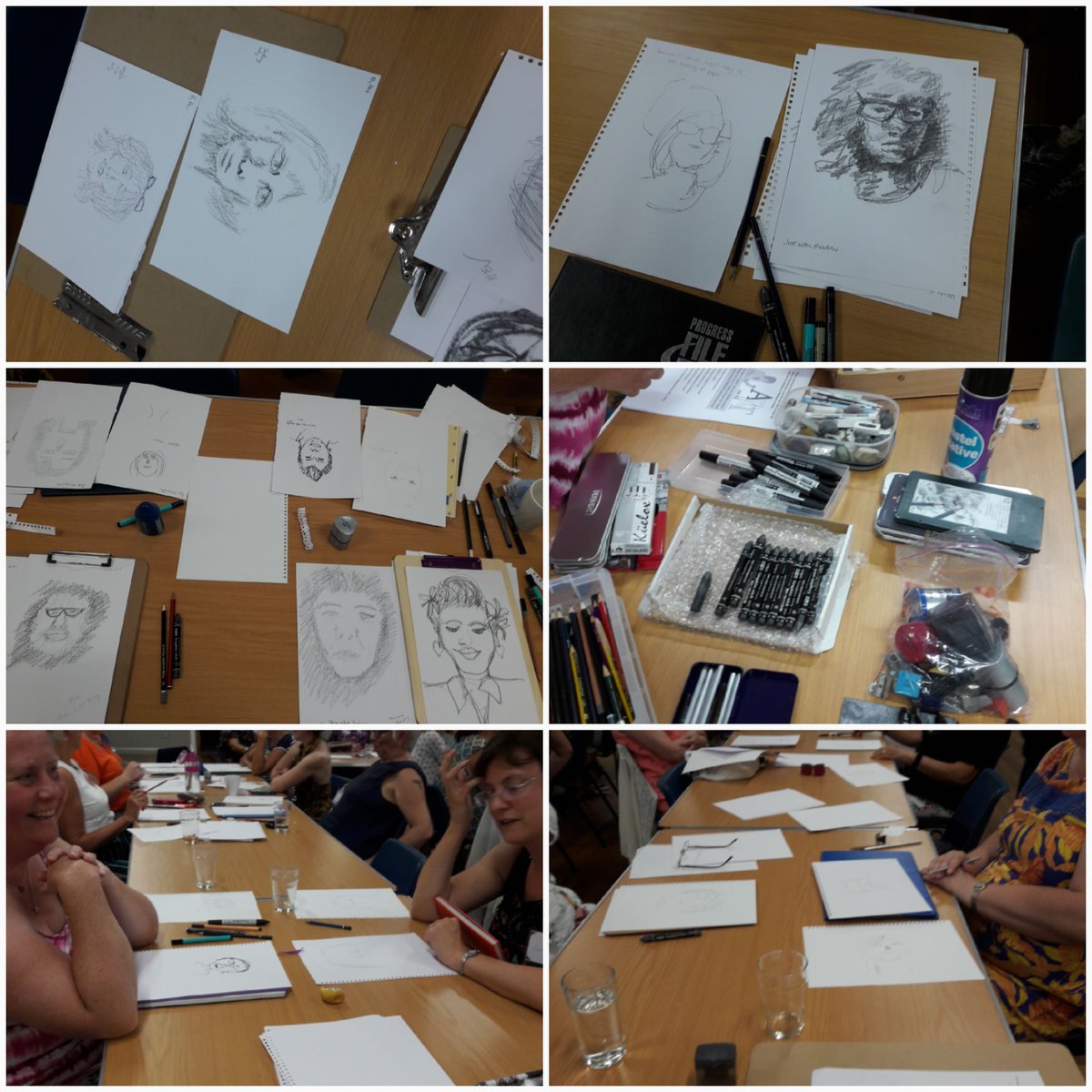 TeaBirdsWI's tweet photo. As promised, photos from out meeting last night, it was hilarious and fantastic! Would definately recommend our talented member Jo's art class if you are local! #teabirdswi #artforall #cryingwithlaughter https://t.co/Cu3zXHJOxR