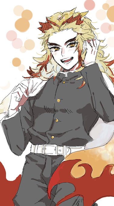 07さんがTwitterに投稿した煉獄杏寿郎(鬼滅の刃)のイラスト。