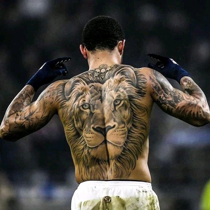 PSG's Zlatan Ibrahimovic showing his new tattoos after scoring the 1-0 goal  during the French First League soccer match, Paris Saint-Germain Vs Caen at  Parc des Princes stadium in Paris, France on