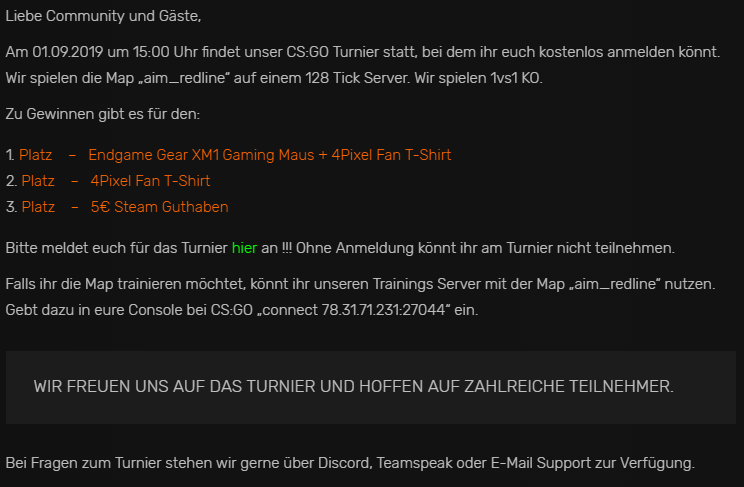 4_pixel's tweet photo. CS:GO Turnier!!! Melde dich jetzt an und gewinne fette Preise! https://t.co/DQRywmDSX5

#gaming #gamer #csgo #zocken #4pixel #tentelian #Gamescom19 https://t.co/ylvD2TfL8N