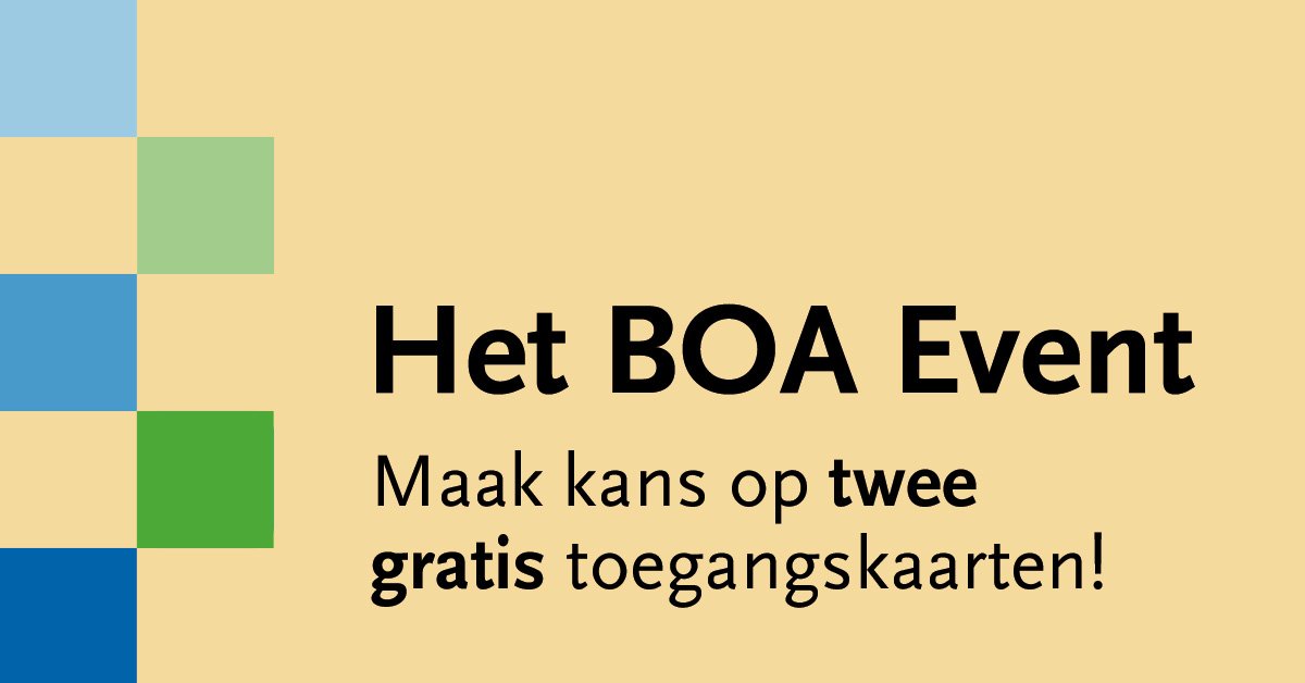 Wilt u kans maken op een set van twee kaarten voor één van de dagen van het BOA Event? Laat dan hier uw gegevens achter en wie weet...  bit.ly/2U7l5dq

Actie geldig tot 10 september! #hetBOAevent