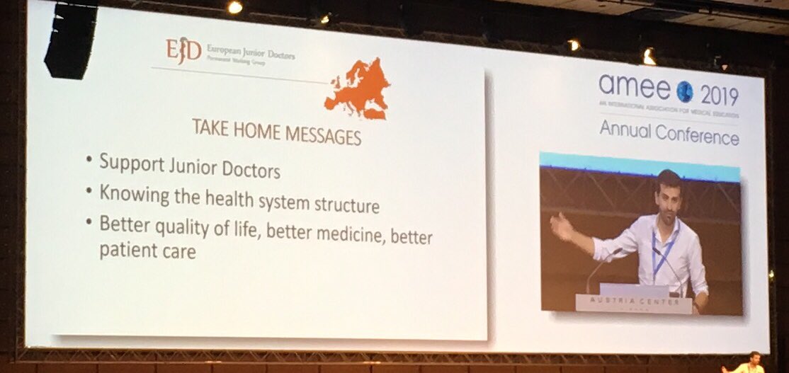 OpenLabyrin_UoN's tweet photo. Agostinho Sousa and Teodor Blidaru delivering a brilliant #PechaKucha near the end of #AMEE2019 #inspirational #TheFutureIsBright https://t.co/dIpPw0jKUG