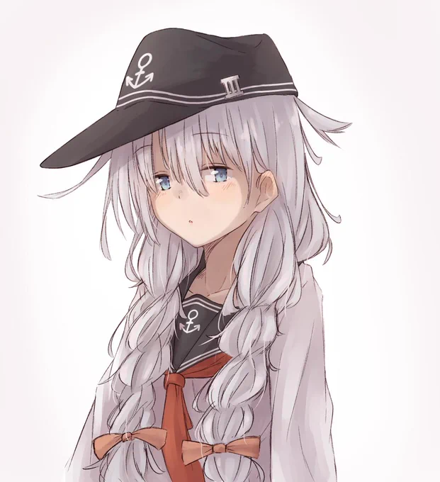 ただの性癖で描いた眼鏡おさげ響と眼鏡無し差分 