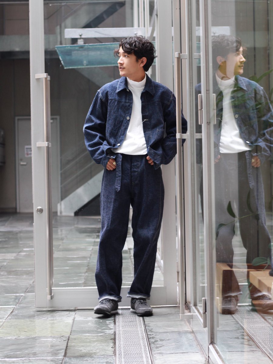 COMOLI ベルテッドデニム　ブラック　23ss