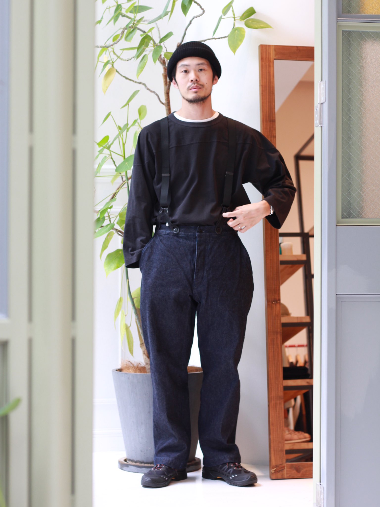 COMOLI 20ss／デニム オーバーパンツ