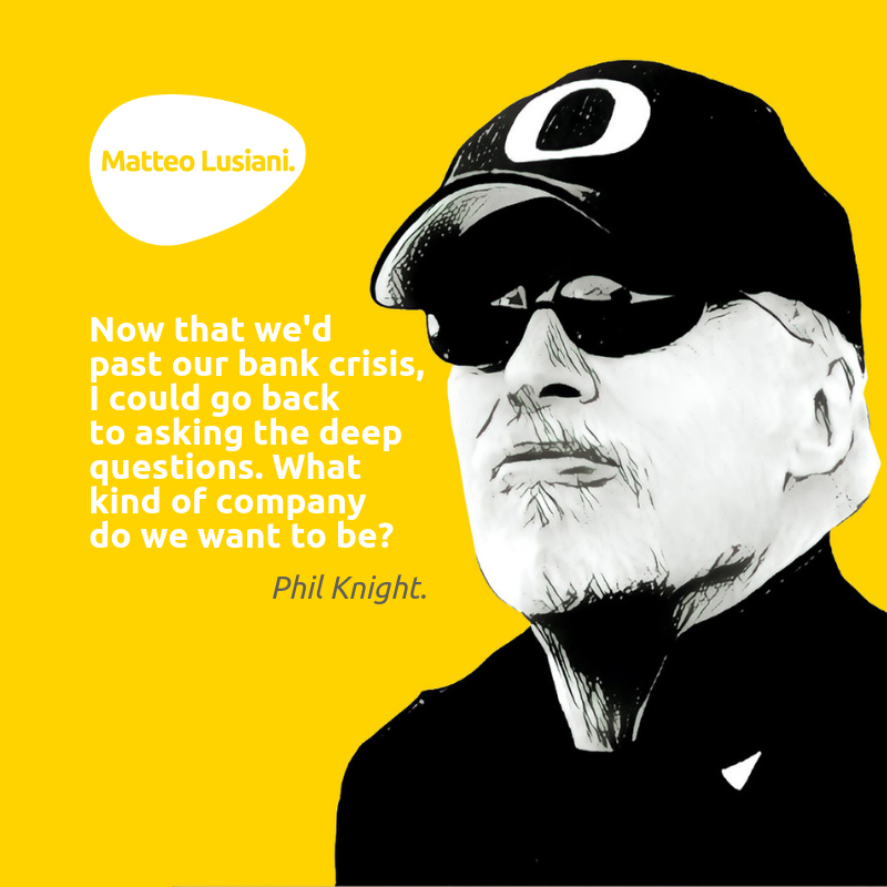MatteoLusiani's tweet photo. This is perhaps my greatest conviction: the answer you give to deep questions is the most important thing to do something well. That's why I lit up when I read this sentence in the biography of @Nike's founder. https://t.co/lyWuk9XasK