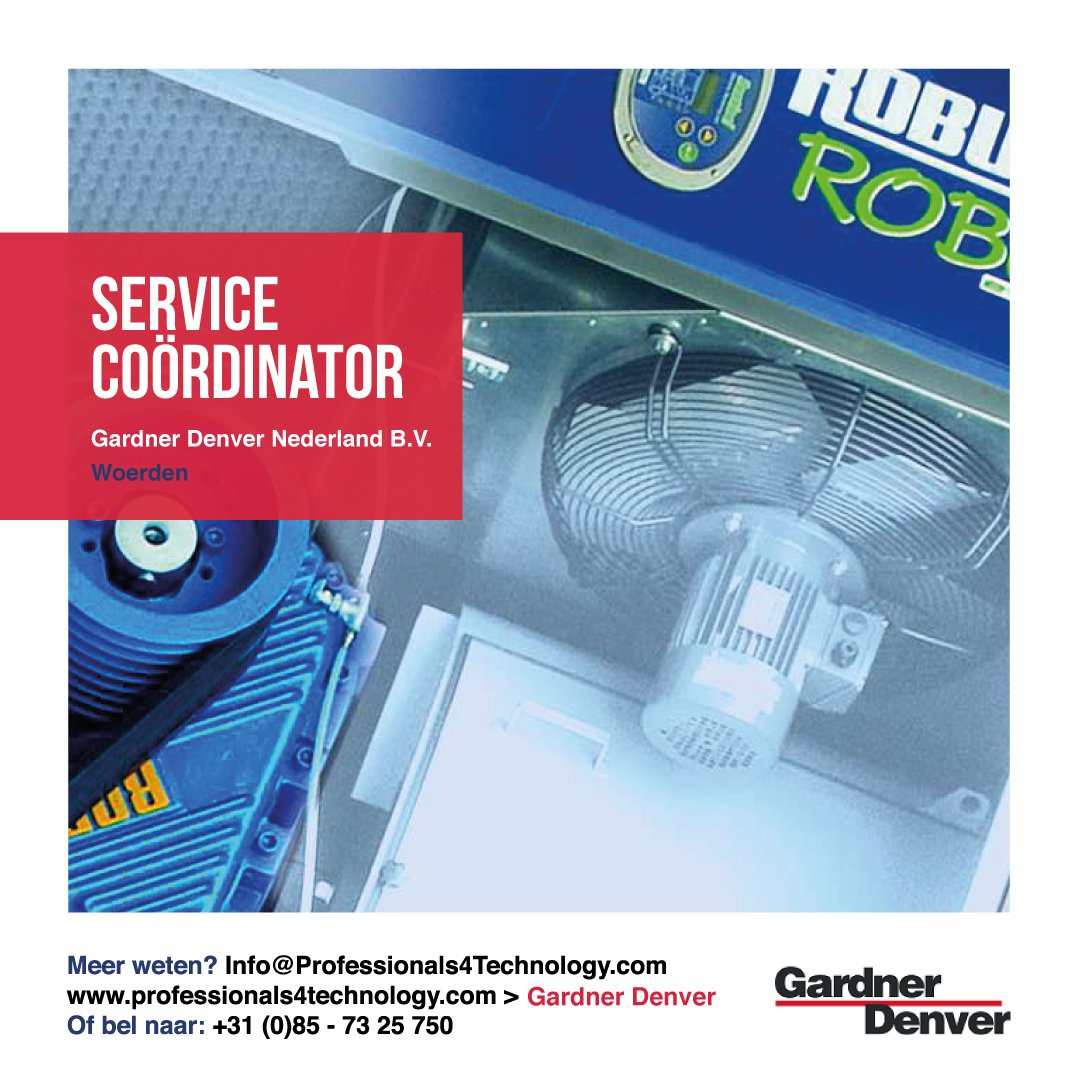 Professionals4's tweet photo. Op zoek naar een nieuwe baan? Wij hebben een interessante vacature: Service Coördinator. Kijk voor meer info op: https://t.co/O9LQH8AtQn
#ServiceCoördinator #Engineer #GardnerDenver #Vacature https://t.co/tIQXCfYlVi