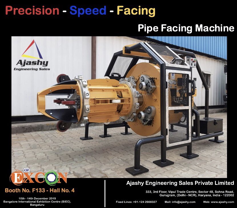AjashyEngg's tweet photo. Ajashy Pipe Facing Machines
#pipeline #crosscountrypipeline #automaticwelding #welding #pipelineproject #facingmachine #pipefacingmachine #bevellingmachine #ajashy #engineering #gurugram #india #excon #excon2019 https://t.co/ORCJVrBenX