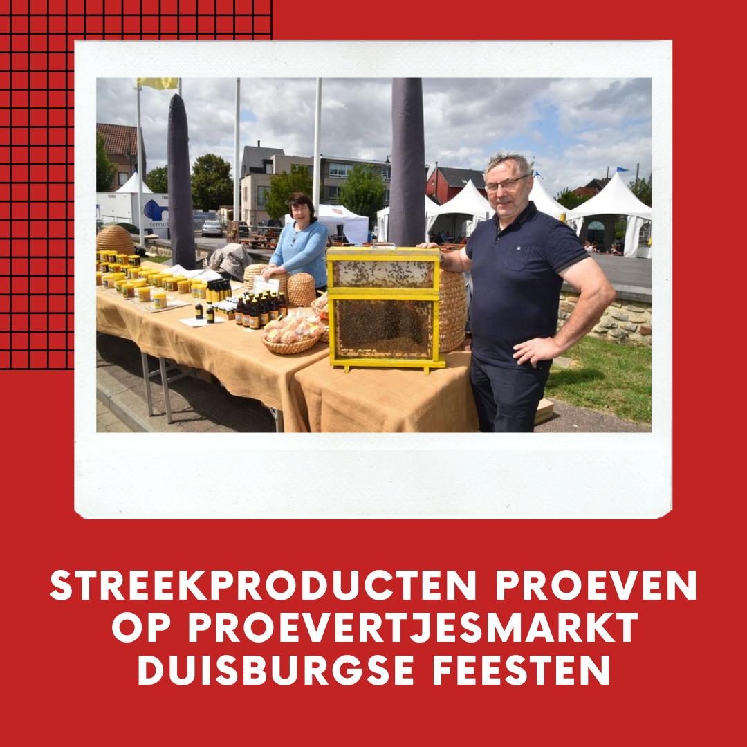 Streekmarkt_be's tweet photo. Tijdens de Duisburgse Feesten vond opnieuw de Proevertjesmarkt plaats. Lokale streekproducenten stelden er hun streekproducten zoals kaastaarten, honing, streekbieren, wijnen en allerlei hapjes voor. 👉 https://t.co/09GezMzK1Z https://t.co/8ipgV3xDOa