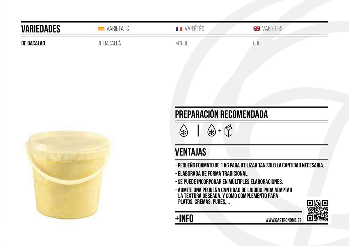 Nuestra brandada elaborada de forma artesanal y envasada en formatos de 1kg para utilizar tan solo la cantidad necesaria… ¡está lista para usarse! ✅
.
.
.
👉bit.ly/2P5qmTV
#productosgastronoms #cocinaparacocineros #elaboraciones #bacalao #chefs