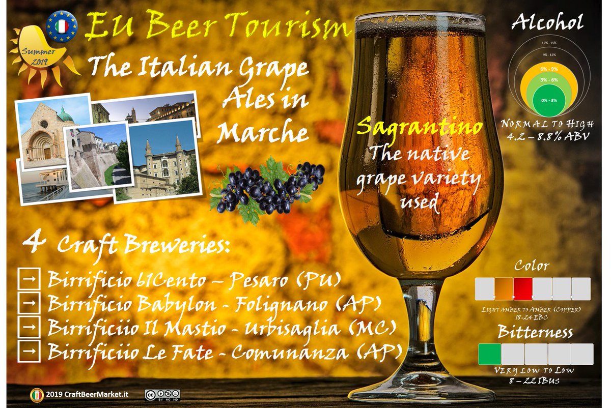 BeertourismIT's tweet photo. Summer #BeerTourism: in #Marche region 4 #IGAs are crafted with #Cabernet Franc, #Pecorino and #Trebbiano grapes. #beersommelier #beertravel #beertour #italiangrapeale #beer #beerlovers #beergeek #loverbeer #beergasm #beerhunter #beersnob #beeradvocate #beertime #marche https://t.co/Lnc7fecD5f
