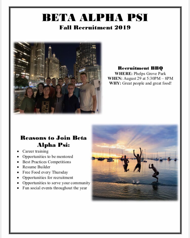 Come join us at Phelps Grove Park to enjoy some great food and some even better company! We can’t wait to kick off the semester with our BBQ Social. Hope to see you there!