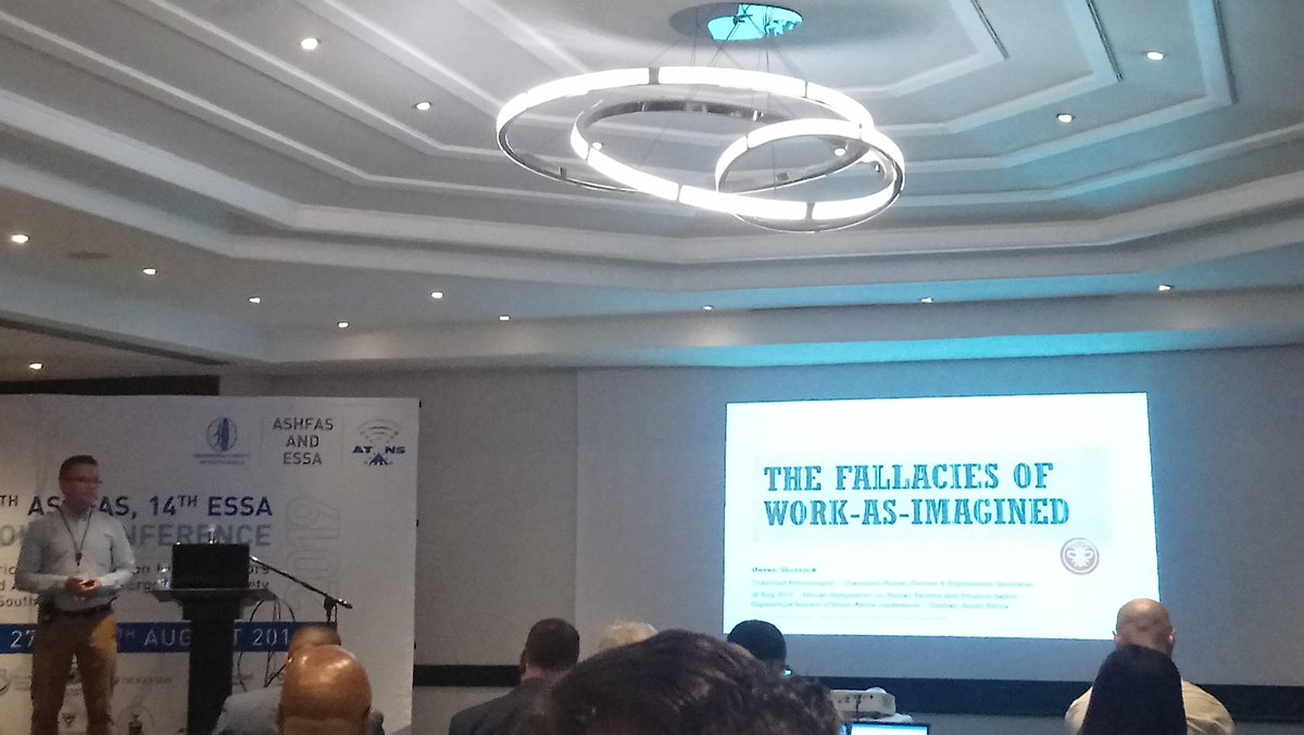 jasoncard95's tweet photo. @StevenShorrock kicking off the #ASHFAS #Essa2019 conference with an important keynote on the fallacies of work as imagined. #HFESA https://t.co/kaL7faFoJk