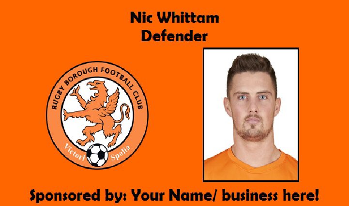 PLAYER SPONSORSHIP:  Nic Whittam is now available for sponsorship for the 2019-20 season. 
Cost: £50 
Your name/business will get season long coverage on our social media &amp; website.
Email: media@rugbyboroughfc.co.uk or Direct Message our Twitter/ Facebook accounts.