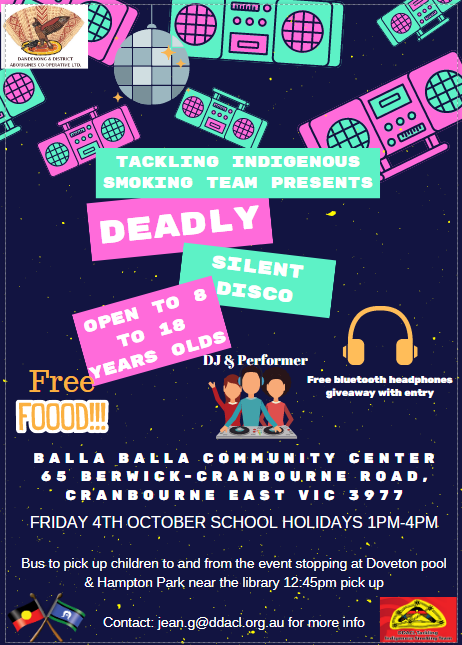 KicktheButtAust's tweet photo. Follow this link to register your child for our Deadly Silent Disco! First 200 registered get a FREE Aboriginal designed t-shirt by Ian Harrison :D 

https://t.co/GYtGFZ74o4 https://t.co/TtPGL05cPp