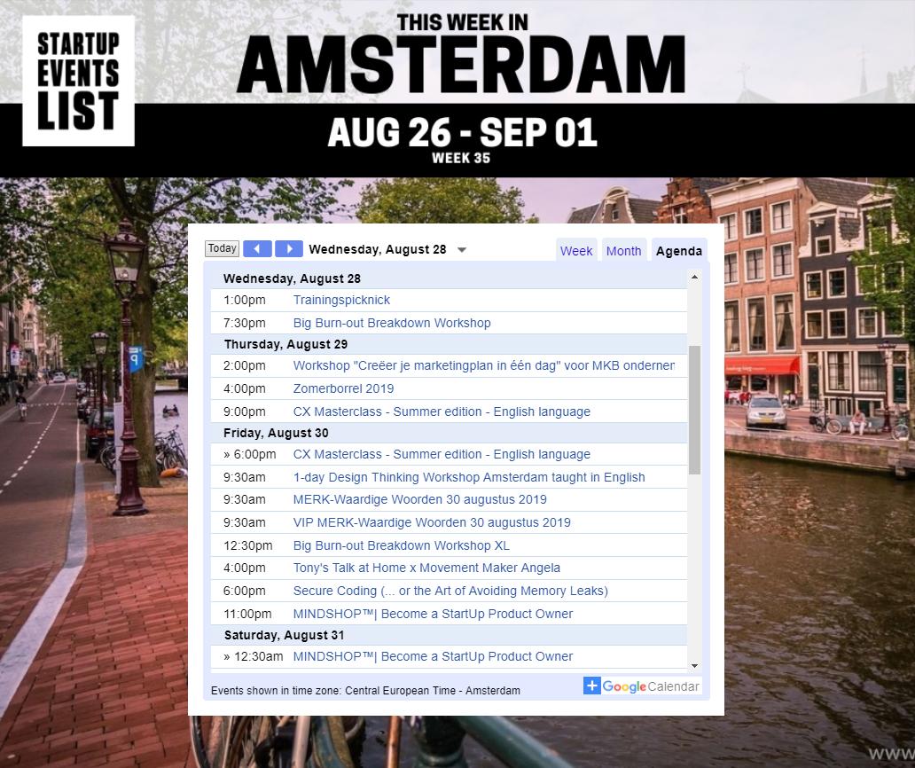 Startup Events List - Amsterdam tweet media