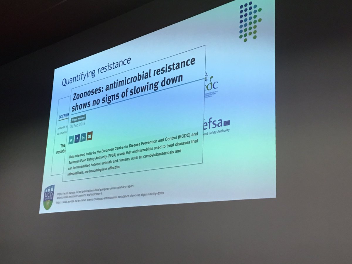 LABoyle2's tweet photo. Prof. Simon More @UCD_CVERA on strategies to ⬇️ #antimicrobialusage in farm animals #AntimicrobialResistance #globalthreat #healthylivestock project #EAAP2019 #onehealth #onewelfare https://t.co/9bnIXaPuX2