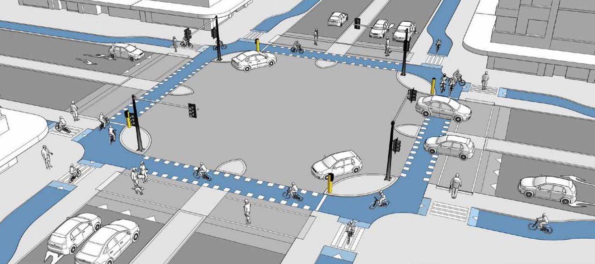 Cycling_Embassy's tweet photo. Auckland Transport has released its new Urban Street and Road Design Guide, and it's filled with Dutch-inspired elements adapted for a New Zealand context:

✅ Segregated cycle tracks
✅ Protected intersections
✅ Roundabouts
✅ Bicycle streets

Read more: https://t.co/6IfVSQz7GP https://t.co/4nancaakd9