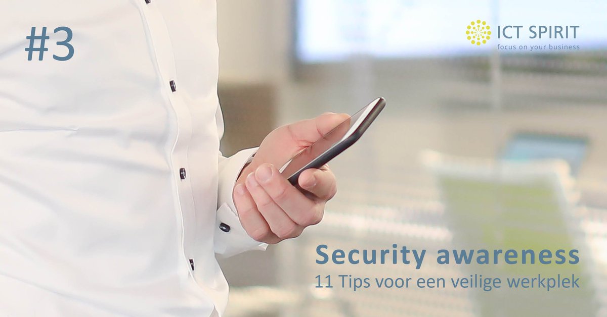 Bevat jouw mobieltje ook al jouw data Neem je toestel dan ook altijd mee en beveilig hem met (minimaal!) een code. Meer tips 👉 ictspirit.nl/11-tips-voor-e…. 

#veiligewerkplek #BeAware #security #awareness