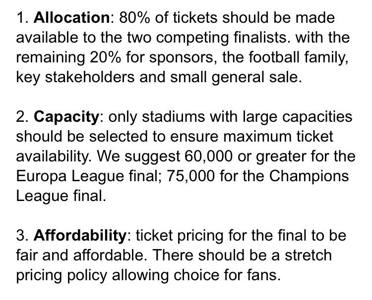 henrywinter's tweet photo. After travel and ticketing ‘struggles’ with Baku and Madrid, #afc #cfc #lfc #thfc supporter groups call on @UEFA to ‘improve fan experience at finals’ . Six-point action plan jointly proposed by @AST_arsenal @ChelseaSTrust @spiritofshankly and @THSTOfficial ... https://t.co/qjPf7J0OAh