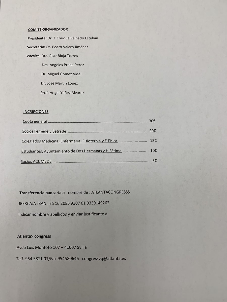 Programa de las VII jornadas culturales de medicina y deporte