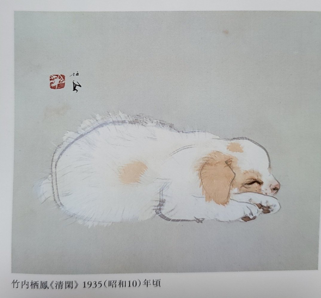 竹内栖鳳や西村五雲のように、軽やかな線と色彩に憧れる。絵のなかに、その対象物のエッセンスと生命感を感じる。すべてが絵画的すぎず、漫画的な要素があるように思う。だから他の絵よりも命を感じるのかもしれない。デフォルメされた線がすごくいい 
