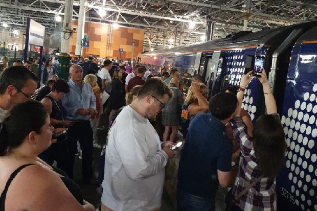 MOMConsultancy's tweet photo. An example of how large crowds at one event can have knock on consequences for #crowdsafety on local transport hubs "...overcrowding levels experienced gave rise to serious crowd management and staffing issues" https://t.co/ChzWOmP0EM #EdinburghFestival @ScotRail @KempProfessor https://t.co/1sEbmnetzE