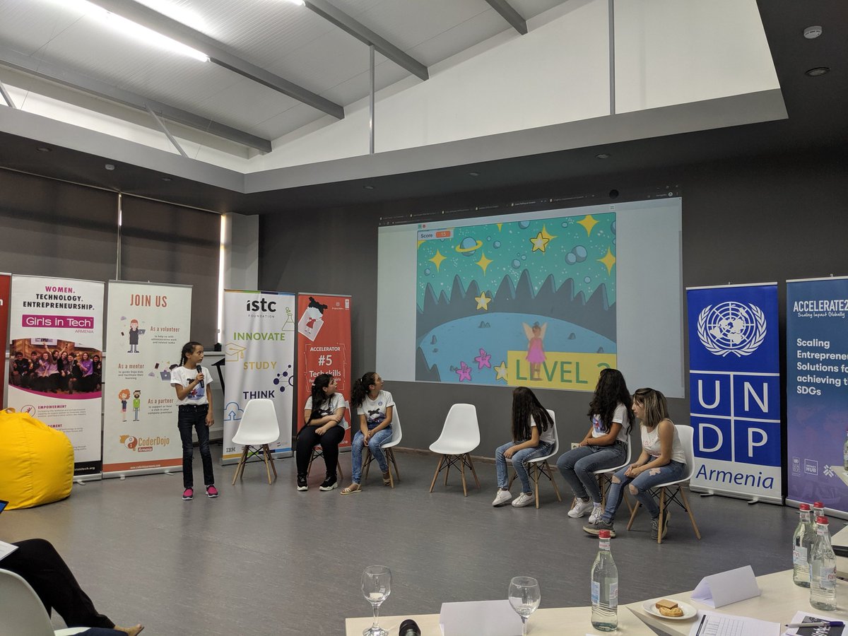 sedapapoyan's tweet photo. These young girls of 10-14, from Gyumri and Vanadzor, have learnt basics of coding during our summer program and amazed us with their games, reaffirming that no effort is in vain
#ACC5 @IstcArmenia
@UNDPArmenia @unicefarmenia @EifArmenia @ImpactHubEVN @GITArmenia @ArmeniaSDGLab https://t.co/Zq96drOsPs