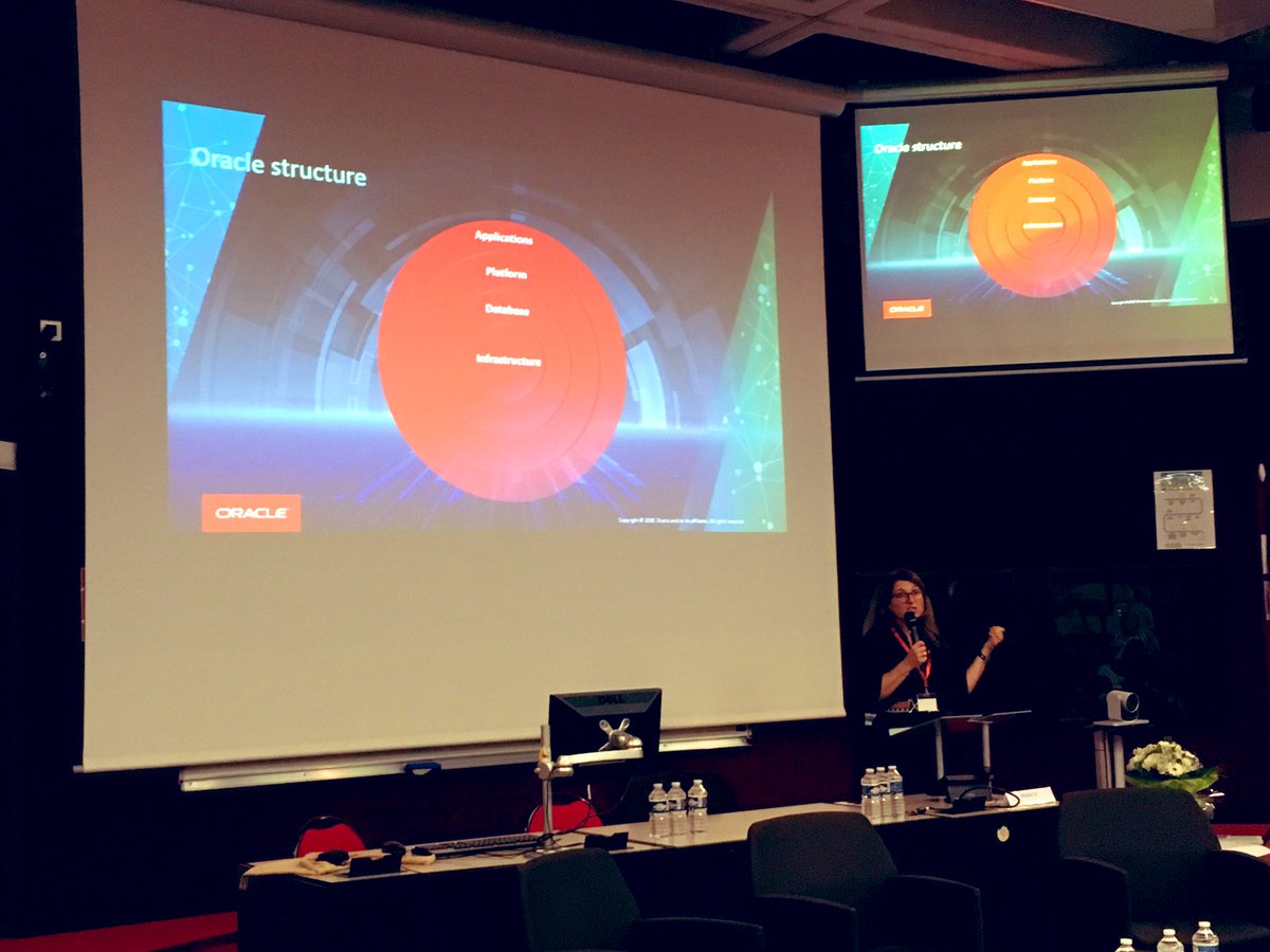 Oracle_France's tweet photo. Présentation des chiffres clés d'Oracle par Karine Picard à l'#IMP2019 🎙📊

"Grâce à nos investissements dans le #Cloud nous répondons désormais aux besoins de tous les services des entreprises grâce à nos solutions #HCM, #CX, #ERP." https://t.co/v6195e6SFu