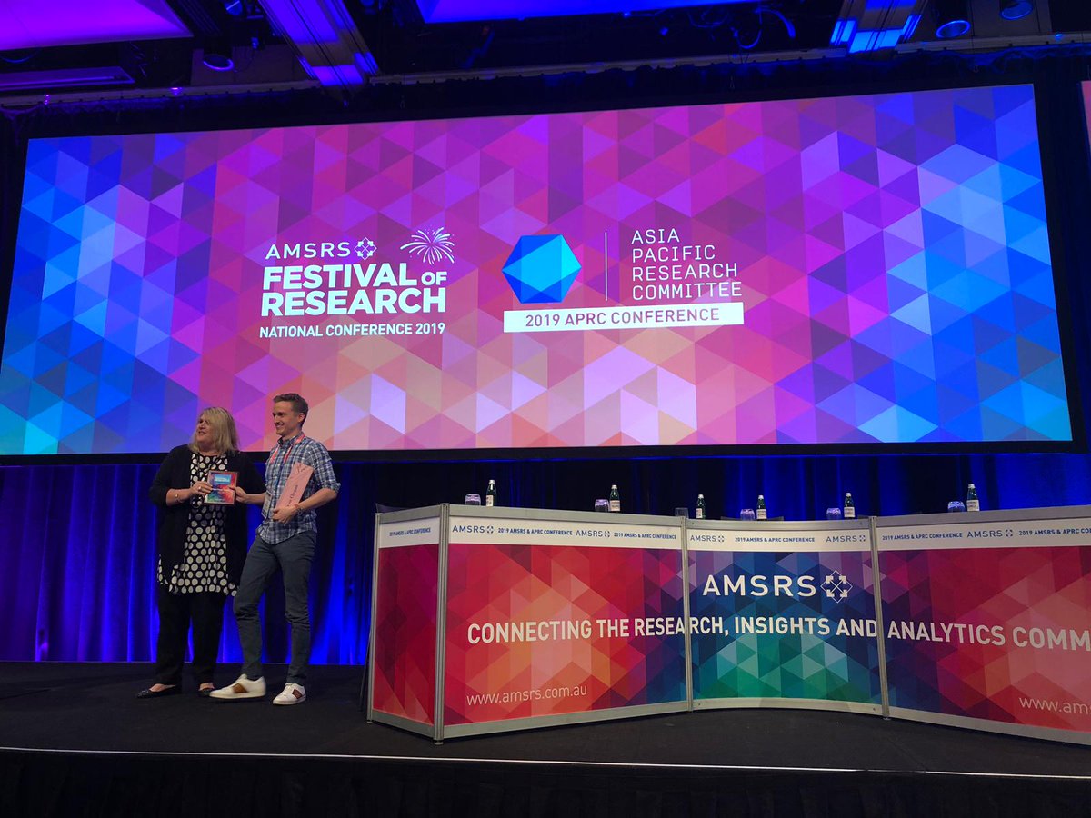 And the winners are... via @amsrs_au insit.es/2PiFFce Congrats to the newly appointed #AMSRS Fellows & all conference award winners. Proud to be one of them 🥇 #BestPaperAward #mrx #newmr #awards #futureofresearch #innovation