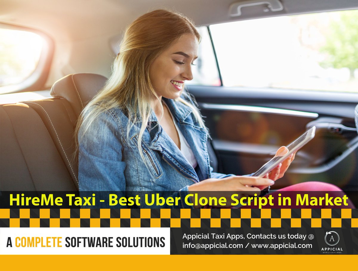 appicial's tweet photo. Are you aspiring to create your own Taxi Booking App like Uber? It’s time to consider HireMe Taxi!
https://t.co/fGUpjWAP2m
#Uberclone #Taxibookingapp #likeUberApp #HireMeTaxi https://t.co/mgl57PKCKP