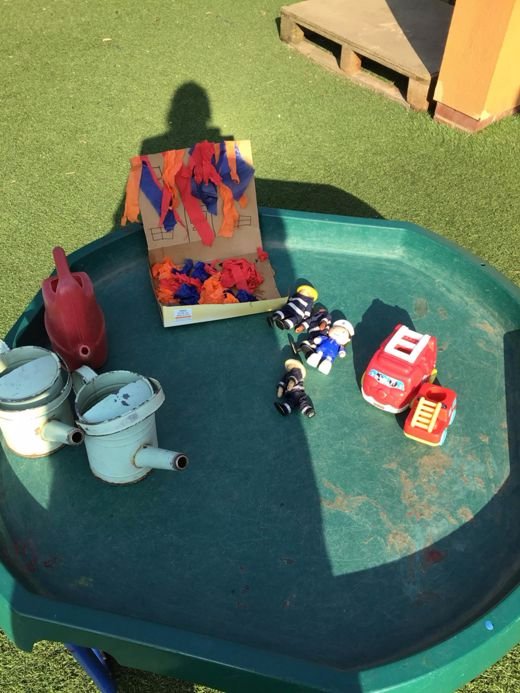 SpringThorpeHam's tweet photo. This week children are looking at occupations within the community...children have been exploring fire safety with a role play tuff spot....#firefighters #community #springgrowplay https://t.co/hnSita7p5E
