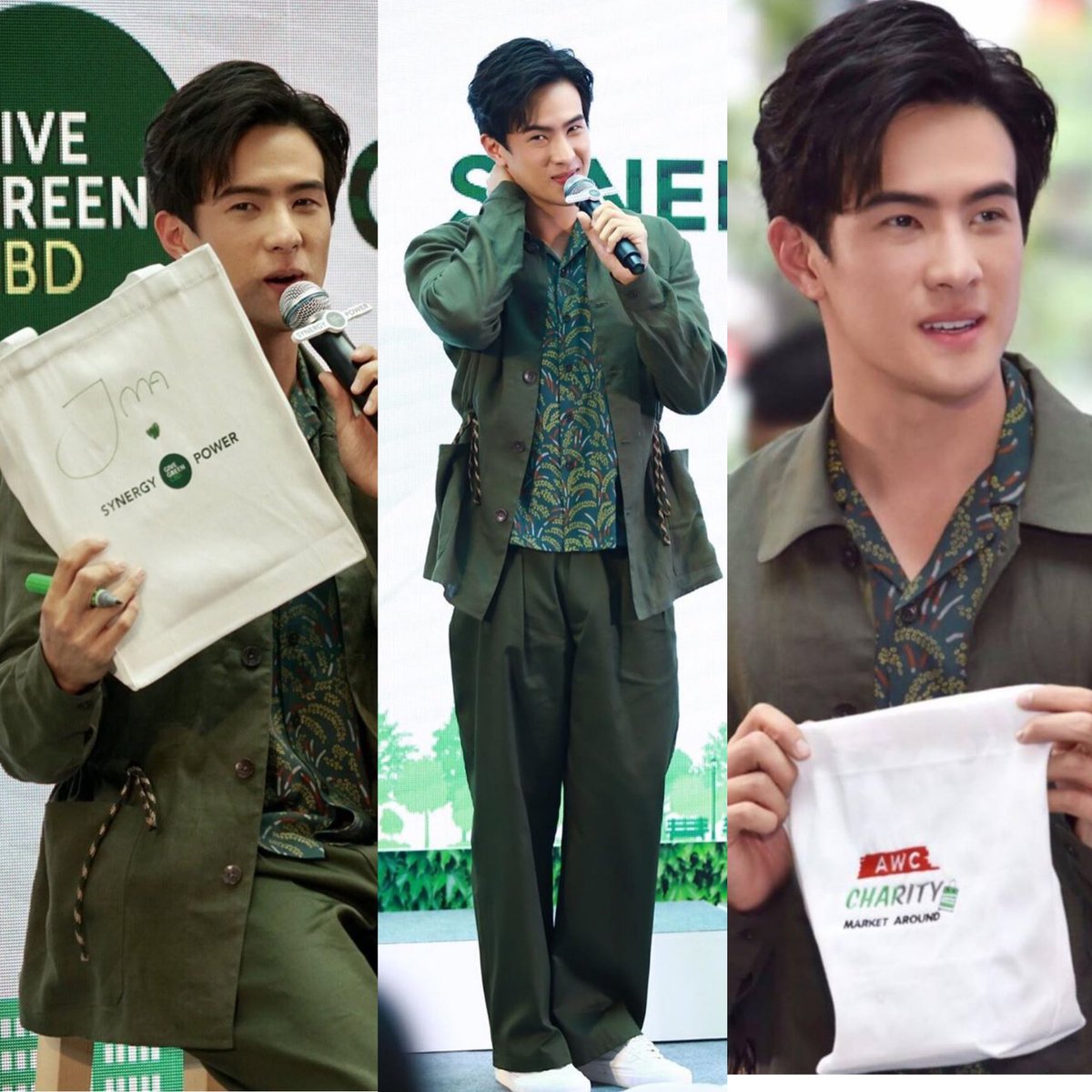 whatnaka88's tweet photo. หล่อรักษ์โลก 🌏 ลดการใช้ถุงพลาสติกเป็นมิตรกับสิ่งแวดล้อม 🌳 👍 green concept 💚✌️#jamesma
#เจมส์มาร์ 
#EmpiretowerWeRun
#GiveGreenCBD
#RunOneCup https://t.co/s8Cu4ldEHl