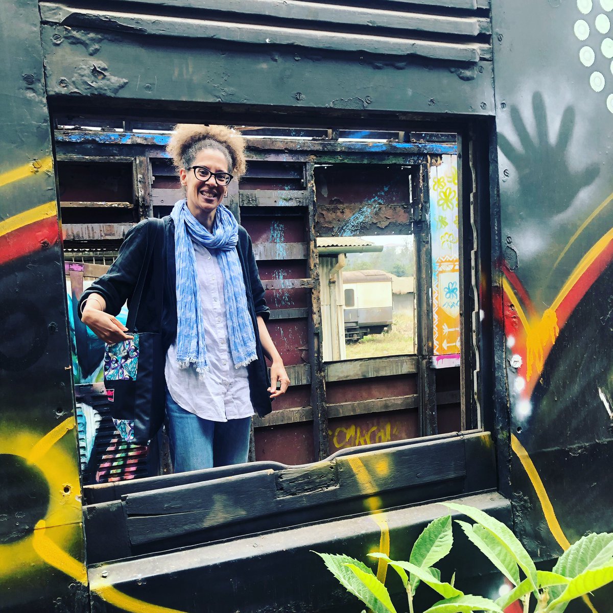 ContentHouseKe's tweet image. Spent a day exploring Nairobi with #FollowTheNile mentor Selina Ukwuoma. Finally a chance to visit the BSQ crew @ their cool space at Nairobi Railway Museum and found the work of Shane Cookfrom #turkanaartistsxchange! Also... frame within a frame within a frame #filmdevelopment