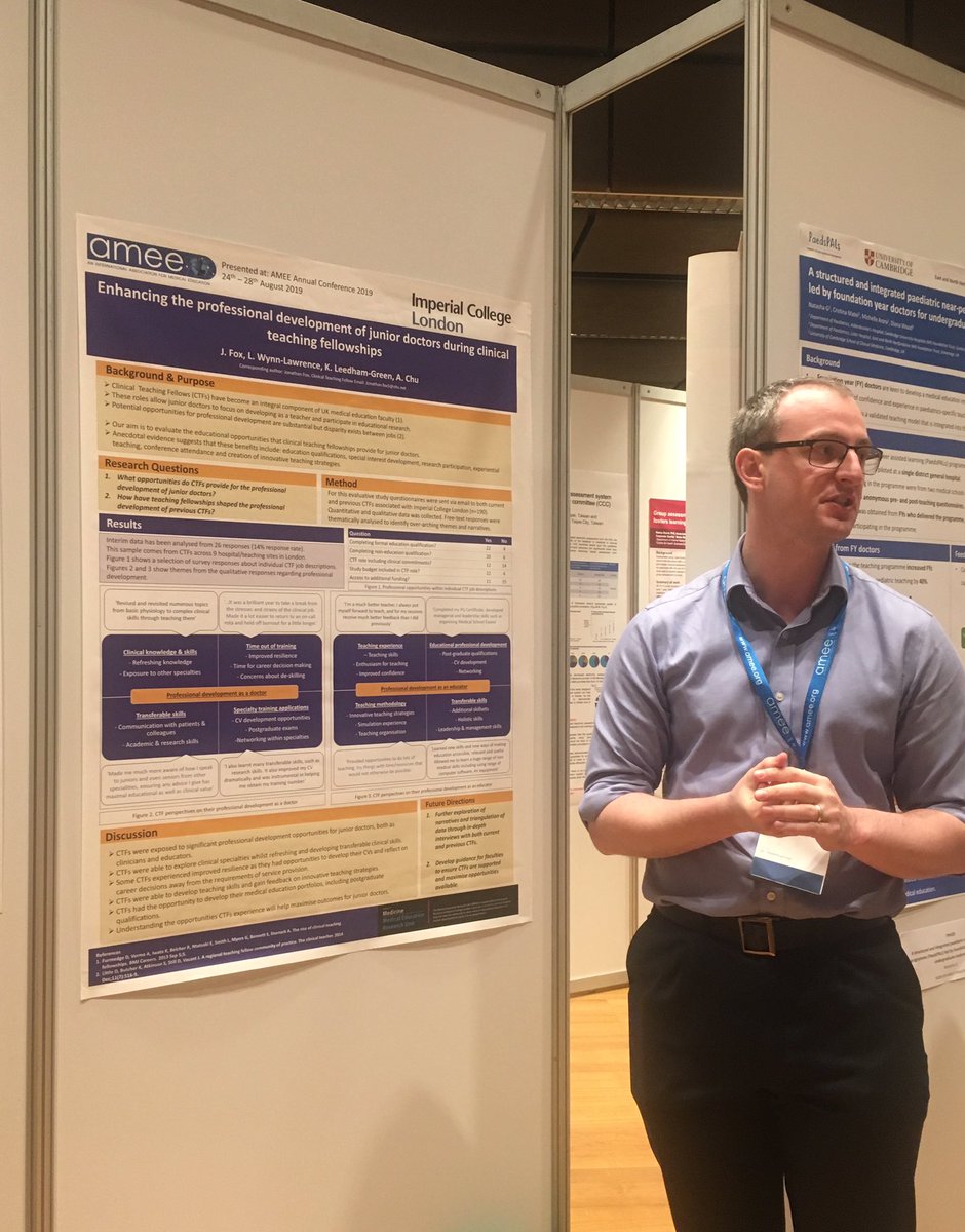 LWynnLawrence's tweet photo. Great poster (if I do say so myself). Looking at the professional development of Clinical Teaching Fellows in Imperial College London @ImperialMERU @imperialcollege @AMEE_Online @AMEE_LIVE https://t.co/Q9CGkVrIBd