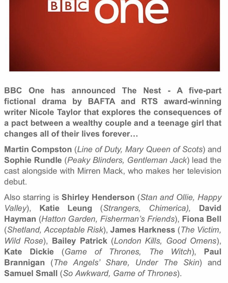 samuel_small1's tweet photo. Here it is! My latest adventure! Extremely privileged to say I’ll be sharing the screen with such talent and I’m buzzing for this project! I’m so eternally grateful! #actor #letsgetit #thenest #jack https://t.co/PMa8lGv3e1