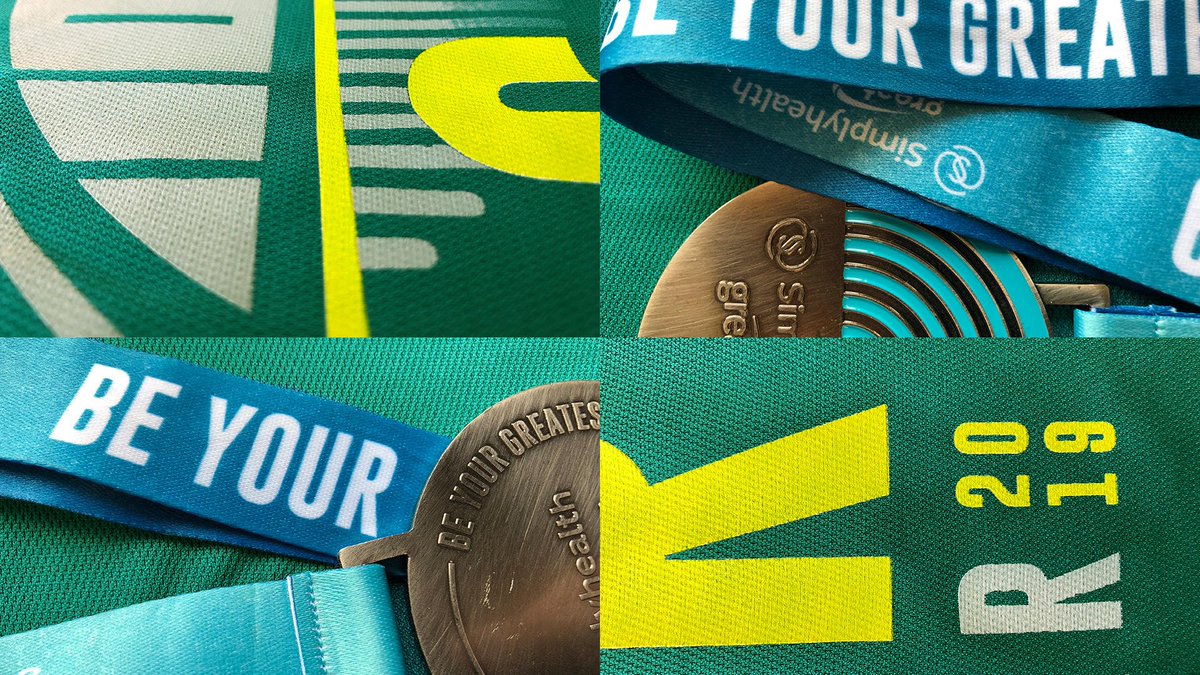 Great_Run's tweet photo. Exclusive sneak peek! 👀
At the @SimplyhealthUK #GreatNorthRun medal &amp; t-shirt.🏅👕 
🤔13 Stripes for each mile you'll defeat. 
Runners - what's your thoughts? 💭 https://t.co/YnzQpaKL3V
