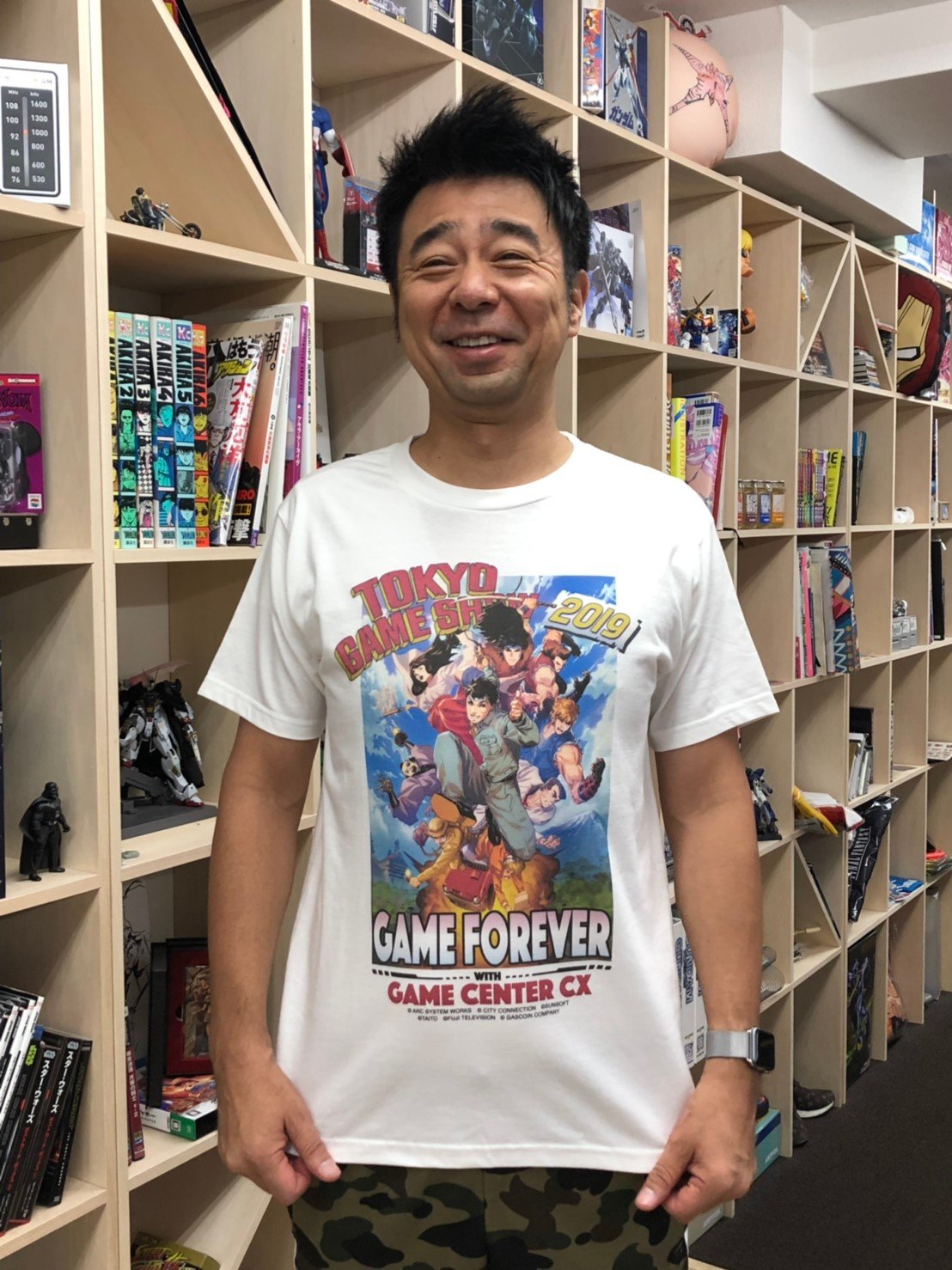 公式 ゲームセンターcx 情報解禁 有野課長コラボtシャツtgs19ver 発売 昨年のtgsで大好評だったゲームキャラとのアメコミ風コラボtが今年も登場 アトランチスの謎 東海道五十三次 シティコネクション 双截龍 ダブルドラゴン 奇々怪界 Pizza Pop