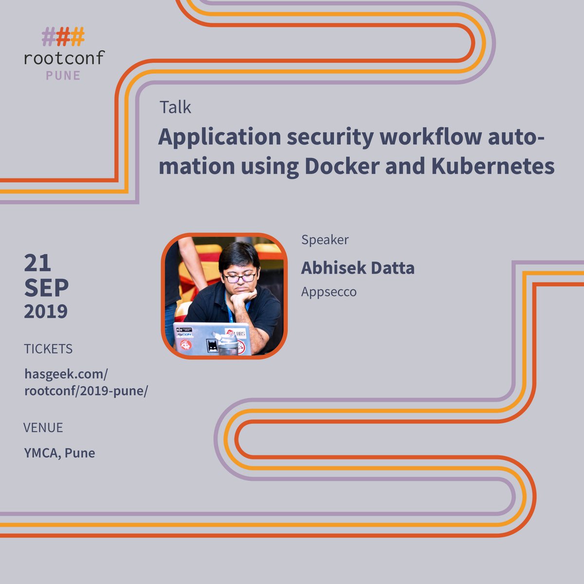 abh1sek's tweet photo. I will be speaking on Application Security Workflow Automation using #Docker and #Kubernetes @rootconf #Pune on 21st September

Will be sharing my experience in building platform for asset, technology and other relevant data collection, aggregation, analysis etc. https://t.co/eNtGRW7SJQ