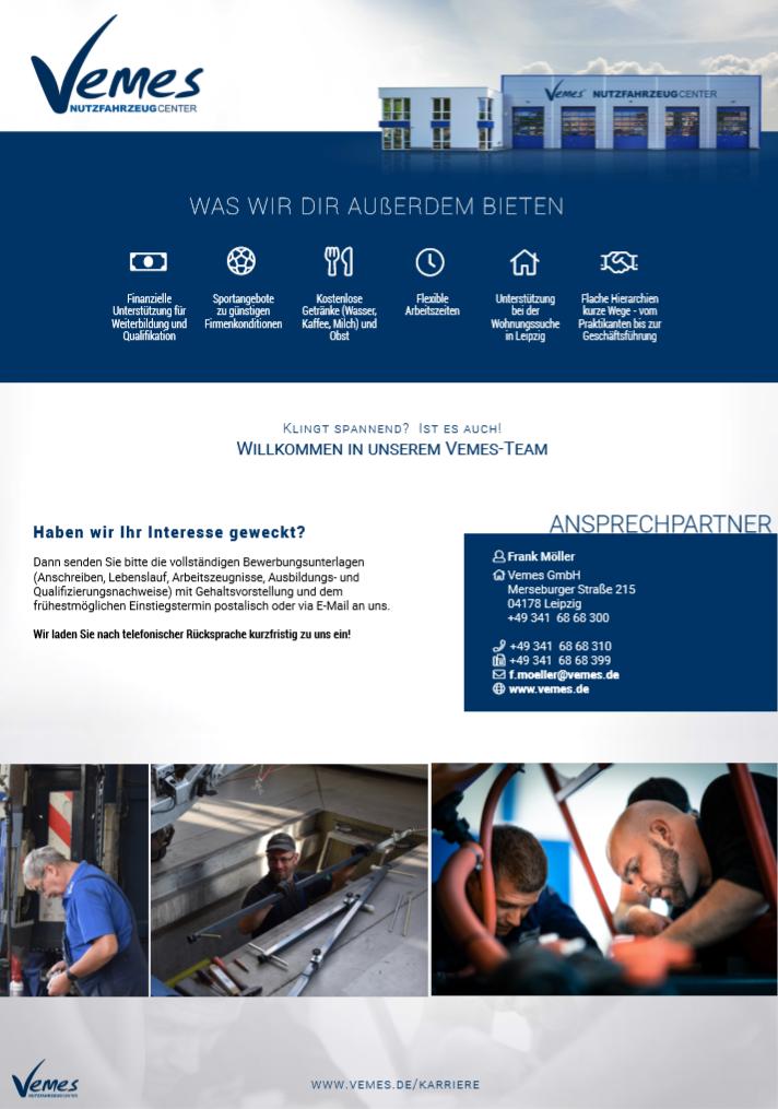 Vemes sucht tatkräftige Unterstützung im Bereich KfZ-Mechatronik! Erfahren Sie mehr auf vemes.de/Karriere - Wir freuen uns auf ihre Bewerbung! #Job #Stellenangebot #Leipzig #Kraftfahrzeuge #KfZ #Mechatronik #Nutzfahrzeuge #NfZ #Nutzfahrzeugcenter