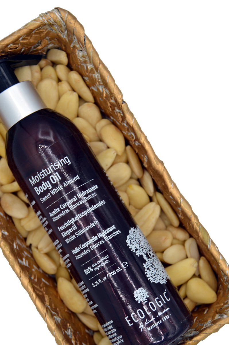 Ecologicspa's tweet photo. El aceite corporal de almendras blancas dulces de Ecologic Cosmetics hidrata y calma las pieles más delicadas, incluyendo las muy sensibles y secas. Resulta ideal para niños y bebés, así como para mujeres embarazadas. https://t.co/xR8UGMJErv