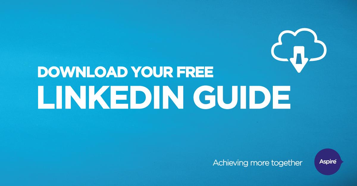 We_Are_Aspire's tweet image. Give the right impression to companies searching for new talent with this Free E-Guide: lnkd.in/dJEfpCU #LinkedInGuide #LinkedInAdvice
