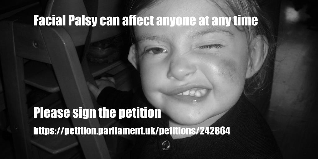 We urgently need more people based in the UK to sign our petition: buff.ly/2W3fNzu We need to hit 10,000 signatures by the 1 September. Please RT and urge followers to sign. Facial Palsy can happen to anyone. #BellsPalsy #RamsayHunt #Stroke #SquamousCellCarcinoma