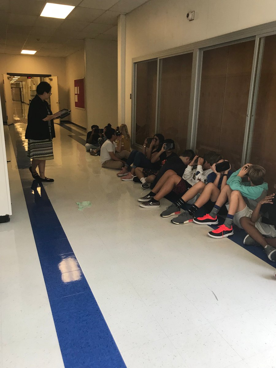 Students <a href="/CTMS_Cougars/">Chisholm Trail MS</a> Mrs. Wong-Benson's <a href="/RRISD_science/">RRISD Science</a> class utilizing our VR kits and Google Expeditions to check out Solar System.  #RRISDtech #rrisd1family