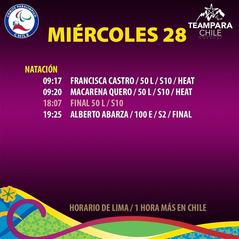 RicardoBoudon1's tweet photo. Este miércoles sigue a nuestro #TeamParaChile que ya suma 9🥇, 5🥈y 7🥉 Acá les dejo la programación de hoy, que puedes ver vía streaming 📺⬇ https://t.co/goE1DnVMTq https://t.co/L3dGqTfnWr